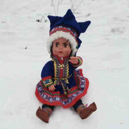 Nukke Lapinnukke 29 cm poika sinisessä lapinpuvussa