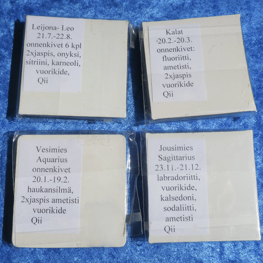 Horoskooppimerkin onnenkiviä rasiassa, valitse astrologinen merkki