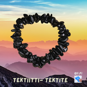 Rannekoru tektiitti musta sipsi 10-15mm