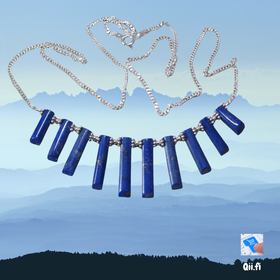 Kaulakoru lapis latsuli 62cm, 925-hopeaa. LL1