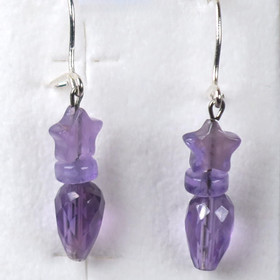 Korvakorut ametistitähti ja viistehiottu pisara STAR