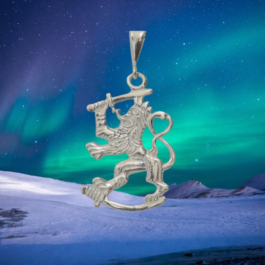 Hopeariipus Suomen leijona 32mm