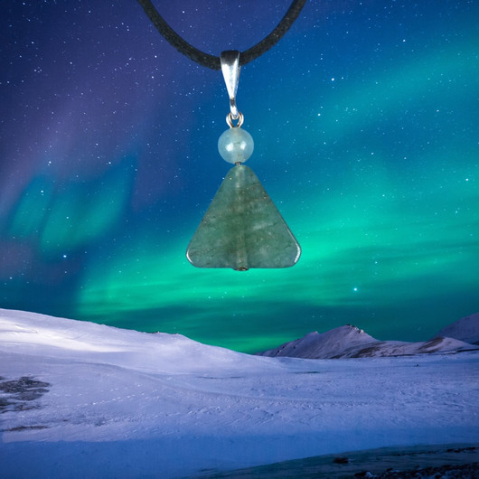 Riipus vihreä aventuriini kolmio JOU7