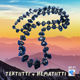 Helmet tektiitti ja hematiitti 70cm