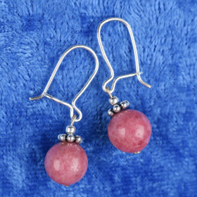 Korvakorut rodoniitti extra-laatu hopeakoristein ROD8h