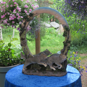 Pöytäpeili sudet juoksee, korkeus 54cm leveys 42cm