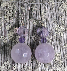 Korvakorut ametisti 14mm pitkät LILA4