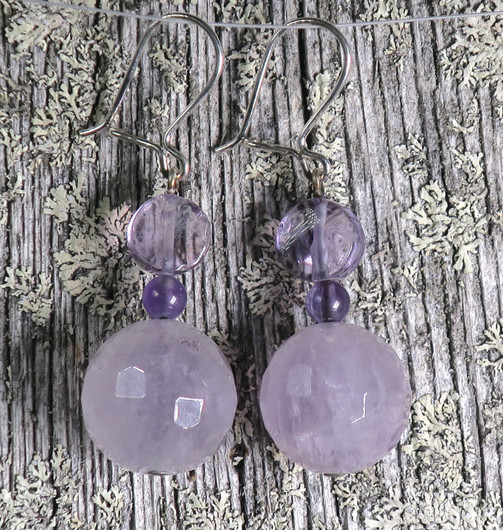 Korvakorut ametisti 14mm pitkät LILA4