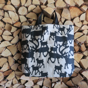 Kassi porot, Finland beige/musta ostoskassi