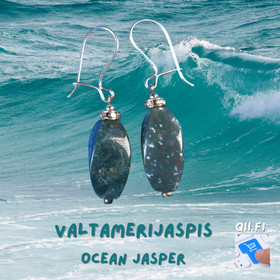 Korvakorut valtamerijaspis vihreä kierrehelmi zirkonikoristein oce4