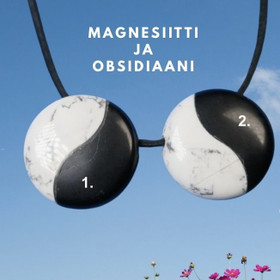 Riipus yin-yang magnesiitti ja obsidiaani porattu