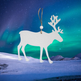 Huopaporo valkoinen 14x13cm joulukoriste riipuslenkki narua