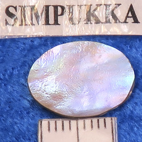 Kapussi helmiäinen 11x15mm ovaali simpukka cabochon