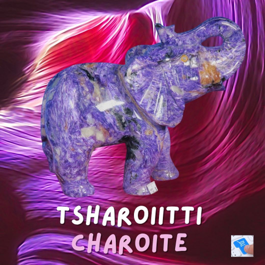 Kiviveistos tsharoiittinorsu 1309g  elefantti 