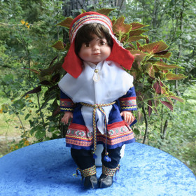 Nukke Lapinnukke 45 cm tyttö sinisessä lapinpuvussa