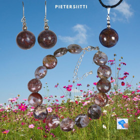 Rannekoru pietersiitti litteä 12mm hopealukolla