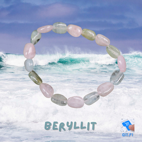 Rannekoru beryllit morganiitti, akvamariini ja heliodori, 16-17cm