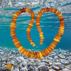 Kaulahelmet meripihka 52cm AMB3