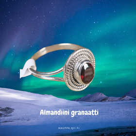 Hopeasormus almandiini granaatti ovaali OVO. Valitse koko