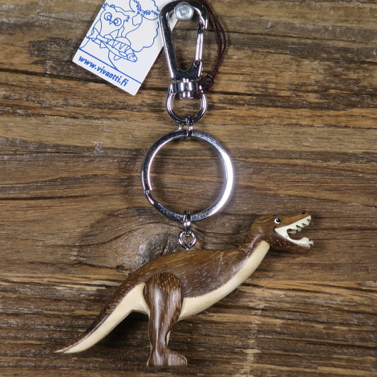 Avaimenperä dinosaurus 9cm, puuta