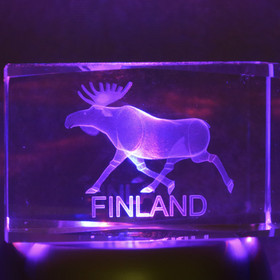 Kristallikuutio 4cm hirvi, Finland