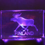 Kristallikuutio 8cm hirvi, Finland
