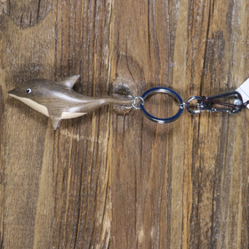 Avaimenperä Delfiini, uiva 8cm, puuta
