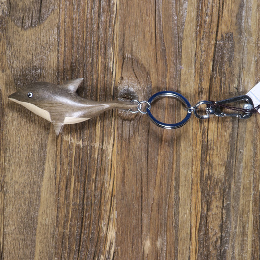 Avaimenperä Delfiini, uiva 8cm, puuta