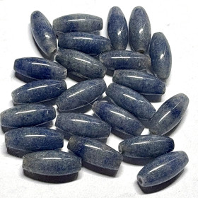 Sinikvartsi n.12x4mm riisin mallinen irtohelmi 
