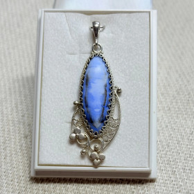 Riipus filigraani emalikoru sininen maisema B