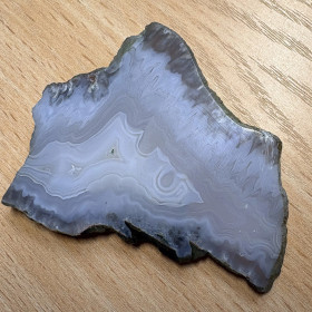 Kalsedoni akaattisiivu 43g, 75x60x6mm siniharmaa Hi144a  