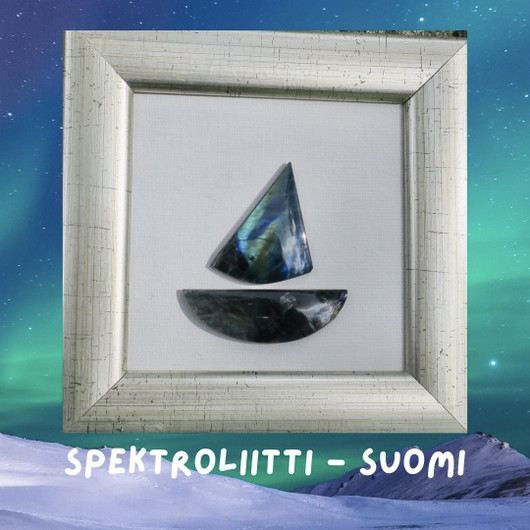 Taulu spektroliitti purjelaiva 15x15cm Ylämaa Suomi nroC