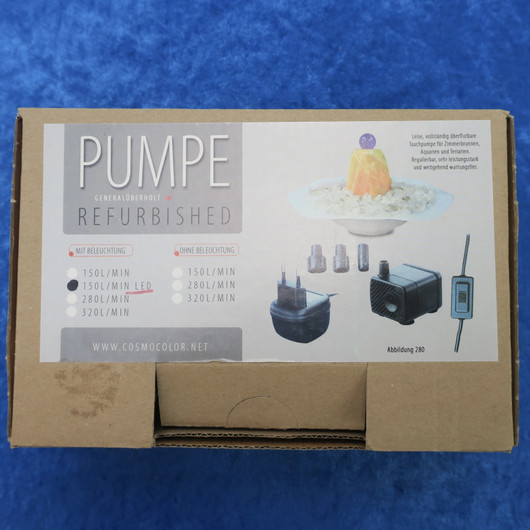 Suihkulähdepumppu 150L, Led-valolla. Seliger