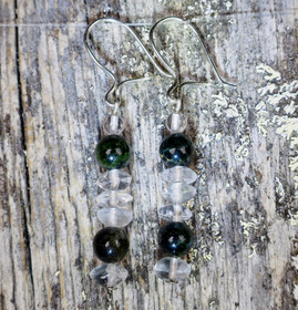 Korvakorut vihreä turmaliini ja vuorikide TUULIA