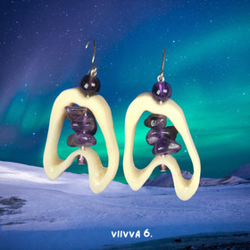 Korvakorut tumma ametisti ja poronluu VIIVVA6