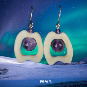 Korvakorut tumma ametisti ja poronluu PIIJA4