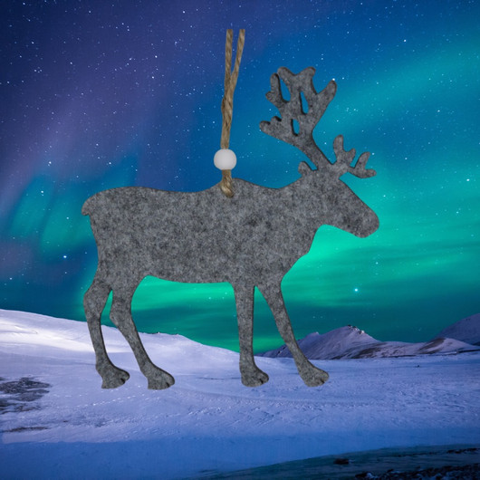 Huopaporo harmaa 14x13cm joulukoriste riipuslenkki narua