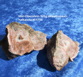 Akaattiopaali halkaistu 320g Idar-Oberstein Hi175B