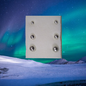 Nappikorvakorut 3 hopeapallon setti