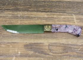 Jalokivipuukko 19cm,  tsharoiittikahva nefriittiterä 