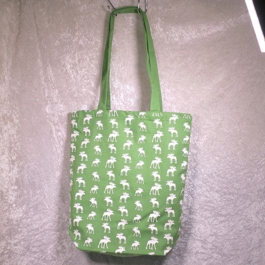 Olkalaukku HIRVI vihreä tukeva 100% puuvillakassi