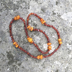 Kaulahelmet meripihkahelmet 65cm lukottomat