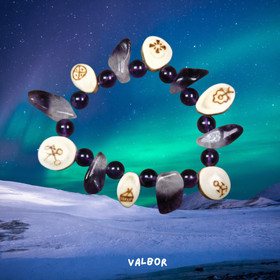 Rannekoru ametisti ja kaiverrettu poronsarvi VALBOR