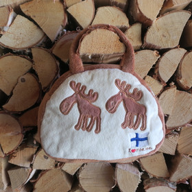 Käsilaukku hirvi, I love Finland vaaleanruskea, lapsille