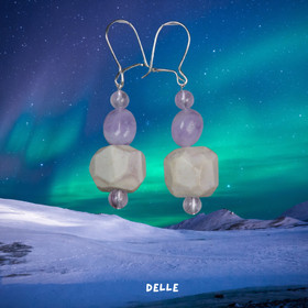 Korvakorut ametisti ja poronsarvihelmi DELLE