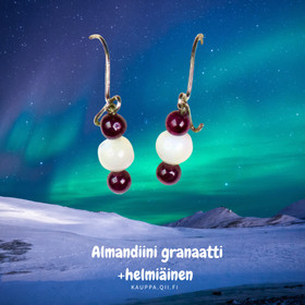 Korvakorut almandiini granaatit ja helmiäinen. 464