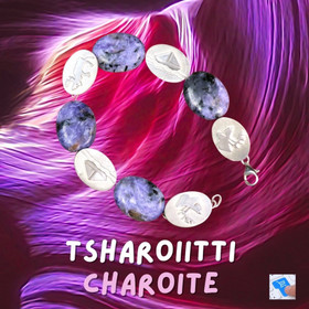 Rannekoru tsharoiitti 925-hopea porot ja purjeveneet 19cm, Suomikoru