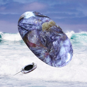 Rintakoru lepidoliitti, rubelliitti ovaali Z