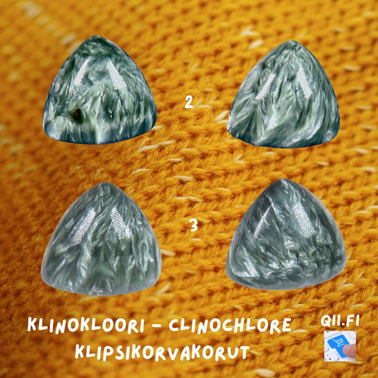 Klipsikorvakorut klinokloori kolmio, hopea