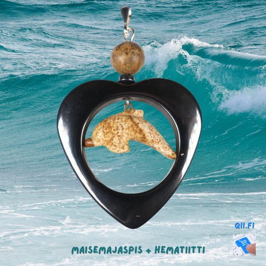 Riipus maisemajaspis delfiini hematiittisydämessä C